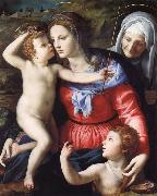 Agnolo Bronzino The Madonna and Child with Saint John the Baptist and Saint Anne oil on canvas